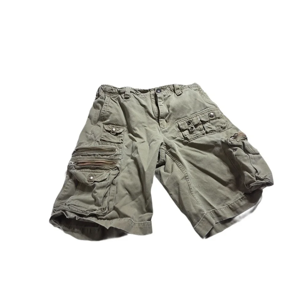 Polo Ralph Lauren Men's Cargo Shorts Olive Gray Utility Multi Pocket Casual 34